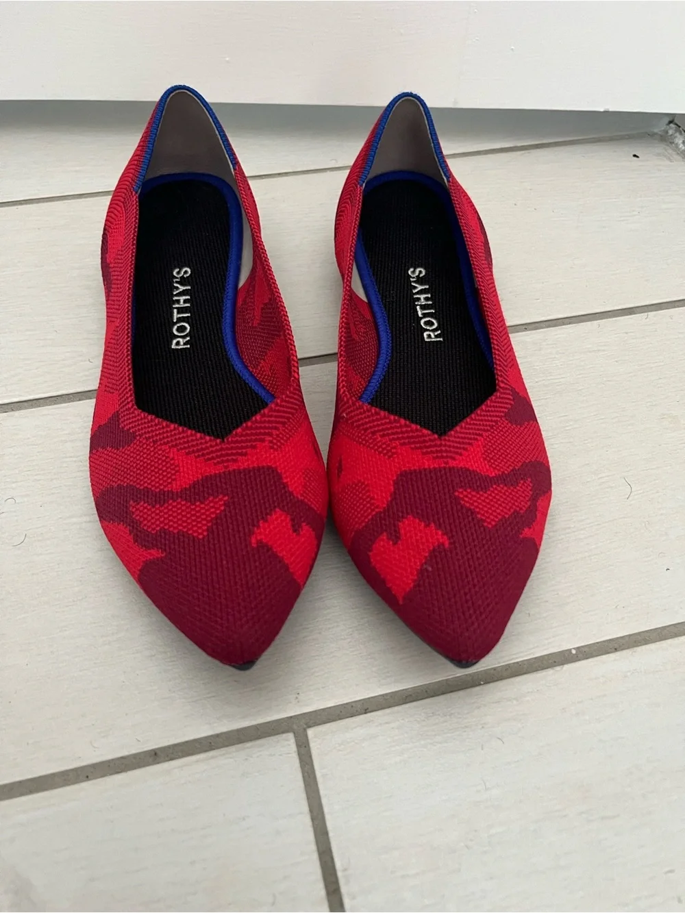 Rothy's The Point Flats in the Red Camo 8